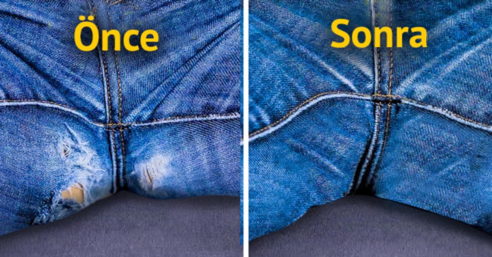 1. Kot pantolondaki kasık bölümündeki yırtığı onarmak için
